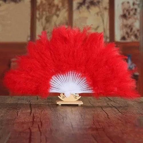 1 stücke Weichen, Flauschigen Dame Burlesque Hochzeit Hand Kostüm Tanz Feder Fan Chinesischen Fan Faltfächer-d von OXFYY