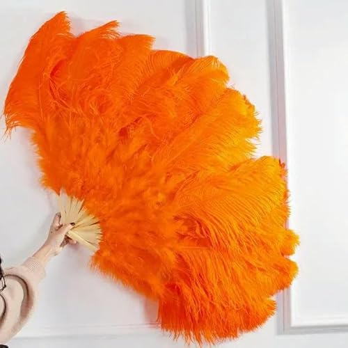 2 Stück weiße natürliche Straußenfederfächer für Damen, Karneval, Hochzeit, Halloween, Party, Tanz, faltbare Bastelfächer, Plumas, 100 cm 130 cm, orange, 130 cm, 2 Stück 2 Stück weiße natürliche Straußenfederfächer für Damen, Karneval, Hochzeit, Halloween, Party, Tanz, faltbare Bastelfächer, Plumas, 100 cm 130 cm, orange, 130 cm, 2 Stück von OXFYY