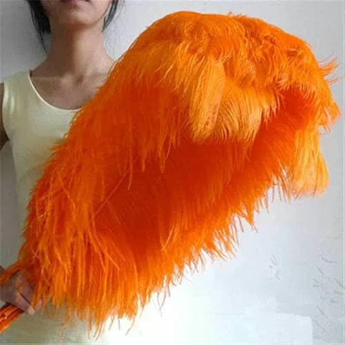 26-28 Zoll (65-70 cm) große weiße Straußenfedern zum Basteln, Federn, Party, Zuhause, Hochzeitsdekorationen, Straußenfedern, Orange, 10 Stück von OXFYY