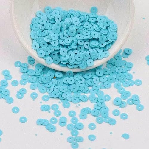 DIY-Pailletten 3,0 mm 4,0 mm 5 mm 6 mm 8 mm 10 mm Porzellan Flache runde Pailletten für Hochzeitshandwerk Kostüm Scrapbooking Zubehör-Himmelblau 2–3,0 mm 10 g von OXFYY