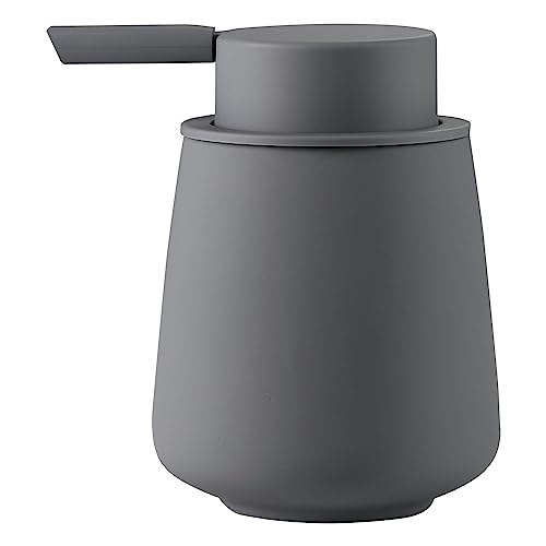Keramik-Seifenspender-12-Unzen-Lotionsspender, graue Lotionsflasche mit abgerundetem Rand Nachfüllbarer Flüssigseifenspender für ätherisches Öl (Gummifarbe) von OXIIXO