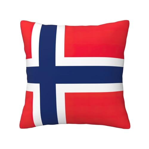 OXKGHHO Dekokissen mit norwegischer Flagge, dekorative Kissenbezüge, mehrfarbig, als Heimdekoration OXKGHHO Dekokissen mit norwegischer Flagge, dekorative Kissenbezüge, mehrfarbig, als Heimdekoration von OXKGHHO