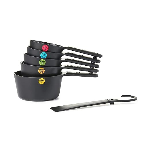 OXO Good Grips 6-teiliges Messbecher-Set, schwarz – für kleine Mengen von OXO