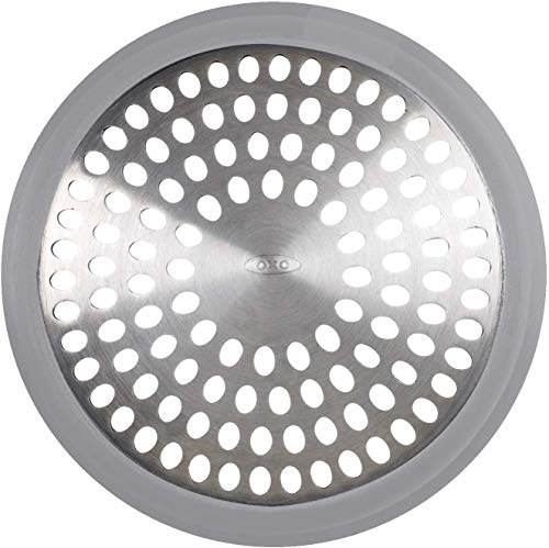 OXO Good Grip Abflusssieb/Haarsieb aus Edelstahl für die Badewanne, Silber von OXO