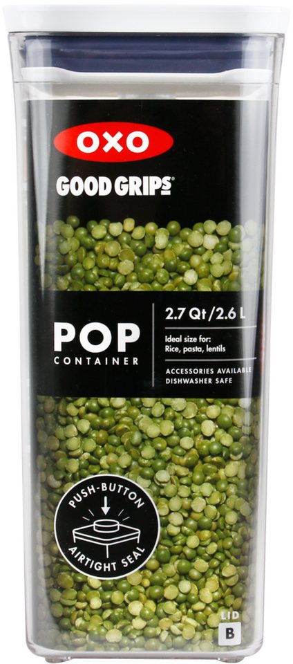 OXO Good Grips Vorratsdose OXO Good Grips POP-Behälter – luftdichte, stapelbare Aufbewahrungsbox mit Deckel für Lebensmittel – 2,6 l für Reis und mehr von OXO Good Grips