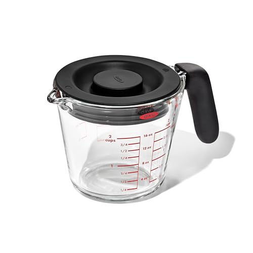 OXO Good Grips 500 ml Messbecher aus Glas mit Deckel von OXO