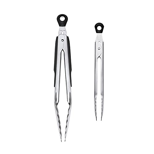 OXO 11324200 Good Grips 2-Piece Tongs Set Küchenzange, Edelstahl von OXO