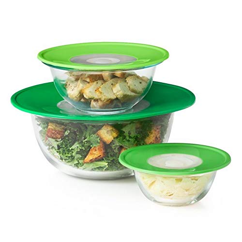 OXO Good Grips 3-Piece Reusable Silicone Lid and Splatter Guard Set Dreiteiliges Wiederverwendbarer Silikondeckel-15cm, 20cm & 28cm, Grün/klar, S, M, & L von OXO