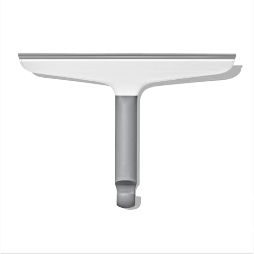 OXO Good Grips Mehrzweck-Abzieher mit Haken - Flexibles Silikonblatt für streifenfreies Trocknen - 25 cm breit - Rutschfester Griff - Ideal für Duschkabinenglas, Spiegel, Fliesen und Fenster von OXO