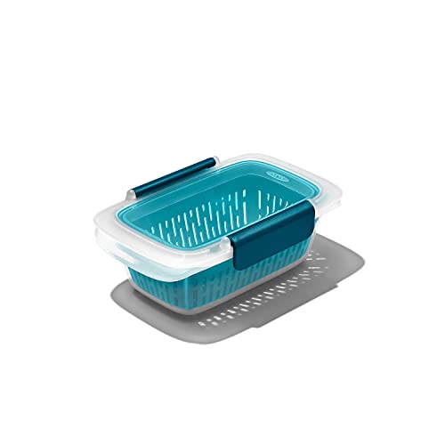 OXO Good Grips Prep & Go Container with Colander - 450mL, White / Blue von OXO