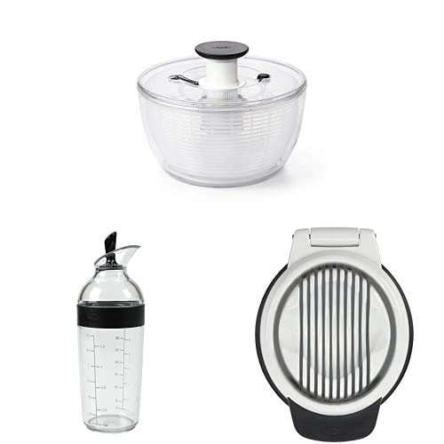 OXO Good Grips Salatschleuder Good Grips Kleiner Salatdressing-Shaker, Schwarz, 350ml Good Grips Eierschneider von OXO