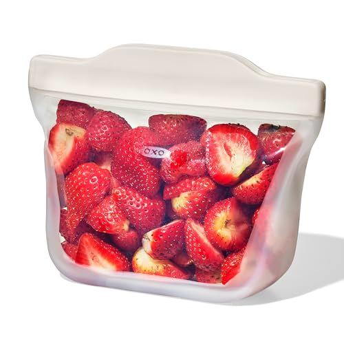 OXO Good Grips wiederverwendbarer Silikonbeutel – Snack-Standbeutel (335 ml) – Hafer von OXO