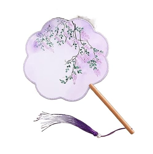 Fan Handfächer, faltbar, runder Handfächer, chinesischer Stil, Vintage-Druck, handgehaltener Quastentanz-Seidenfächer mit Holzgriff Dekoration Fan Handfächer, faltbar, runder Handfächer, chinesischer Stil, Vintage-Druck, handgehaltener Quastentanz-Seidenfächer mit Holzgriff Dekoration von OXOAMP