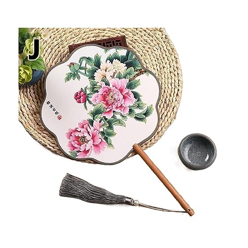 Fan Handfächer, faltbar, runder Handfächer, chinesischer Stil, Vintage-Druck, handgehaltener Quastentanz-Seidenfächer mit Holzgriff Dekoration Fan Handfächer, faltbar, runder Handfächer, chinesischer Stil, Vintage-Druck, handgehaltener Quastentanz-Seidenfächer mit Holzgriff Dekoration von OXOAMP