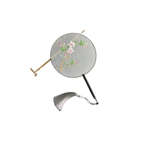 Fan Handfächer Faltfächer Chinesischer Stil Klassik Altertum Langer Griff Doppelseitige Stickerei Maschinenstickerei Rundfächer Han Dekoration Fan Handfächer Faltfächer Chinesischer Stil Klassik Altertum Langer Griff Doppelseitige Stickerei Maschinenstickerei Rundfächer Han Dekoration von OXOAMP