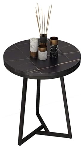 OXOAMP Beistelltische Sofa-Laptop-Beistelltisch| Runder Couchtisch | Mid-Century-Akzenttisch for Wohnzimmer und Schlafzimmer | Marmorstruktur(#4,50x55cm) von OXOAMP