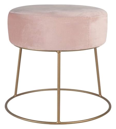 OXOAMP Fußbank Gepolsterter Fußhocker, Ottomane, Sitzhocker, Stuhl, Sofa, Hocker, Stoffbezug, Abnehmbarer Flanell-Look (Rosa) Komfortabel von OXOAMP