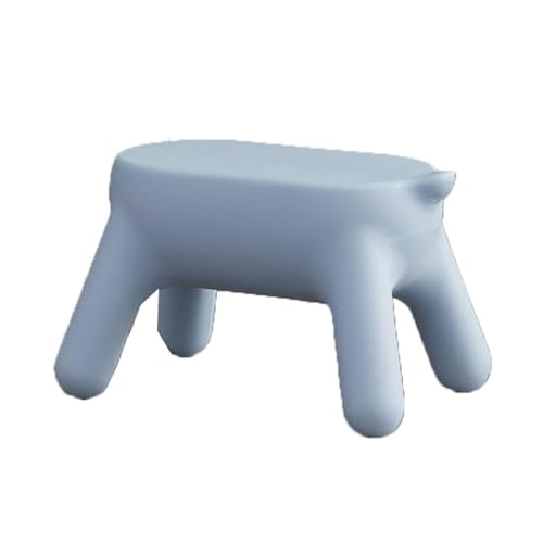 OXOAMP Fußbank Kreativer Kunststoffhocker, mobiler Sitzhocker, Fußhocker, moderner niedlicher Veranda-Schuhwechselhocker for Wohnzimmer, kreativer Hocker Komfortabel(Blue) von OXOAMP