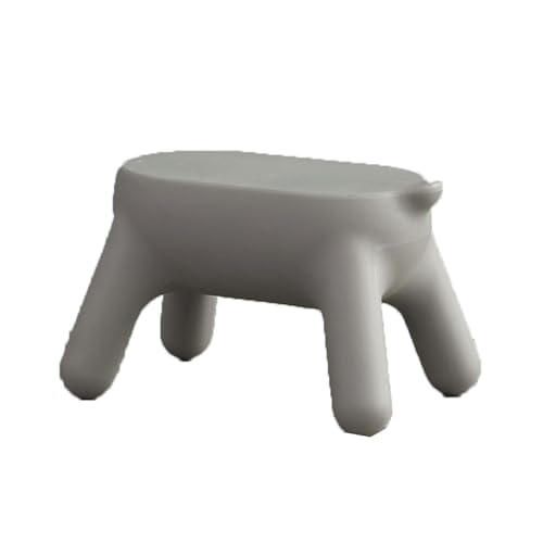 OXOAMP Fußbank Kreativer Kunststoffhocker, mobiler Sitzhocker, Fußhocker, moderner niedlicher Veranda-Schuhwechselhocker for Wohnzimmer, kreativer Hocker Komfortabel(Grey) von OXOAMP