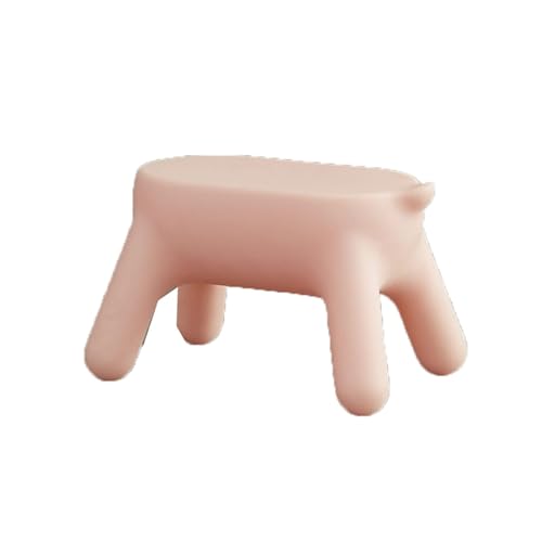 OXOAMP Fußbank Kreativer Kunststoffhocker, mobiler Sitzhocker, Fußhocker, moderner niedlicher Veranda-Schuhwechselhocker for Wohnzimmer, kreativer Hocker Komfortabel(Pink) von OXOAMP
