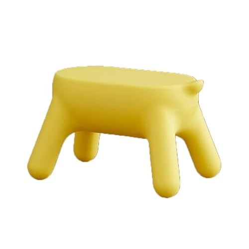 OXOAMP Fußbank Kreativer Kunststoffhocker, mobiler Sitzhocker, Fußhocker, moderner niedlicher Veranda-Schuhwechselhocker for Wohnzimmer, kreativer Hocker Komfortabel(Yellow) von OXOAMP