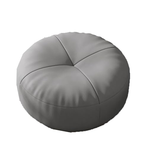 OXOAMP Fußbank Leder Kleiner Fußhocker Tritthocker Runder Futon-Kissenhocker Eingangsbereich Schuhwechselhocker Niedriger Hocker for kreativen Hocker Komfortabel(Dark Grey) von OXOAMP
