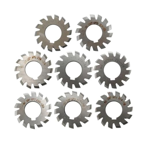 Evolventengetriebe, Zahnradfräser, Hochgeschwindigkeitsstahl-Evolventenzahnradfräser, M0.4-M5.0 Modul PA20 Grad, 8 Stück(M2.0) von OXOLAMRIN