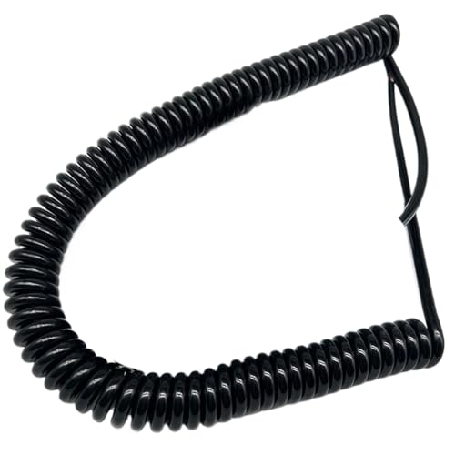 Feder Teleskopkabel, Spiralkabel Federkern, 2 Adern 1,5 mm2 quadratisches, spiralförmiges elektrostatisches Erdungsfederdraht-Alarm-Erdungskabel(Spiral length 1meters) von OXOLAMRIN