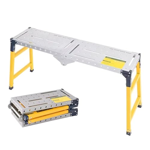 Klappbare Arbeitsplattform, Einstellbare Klapp Gerüst Arbeitsplattform Trittleiter Multicolor Mehrere Größen(180x36x122CM) von OXOLAMRIN