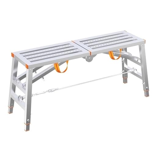 Klappbare Arbeitsplattform, Klappbare Gerüstplattform aus Stahl, höhenverstellbar, 880 lbs, silberfarben, mehrere Größen(63x11.81x51.18in) von OXOLAMRIN