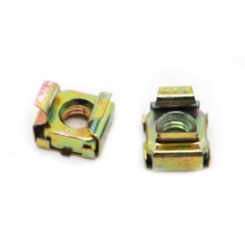 Vierkantmuttern, Gewindevierkantmuttern, 24 Stück schwimmende elastische Gehäuse Karte Käfigmutter Quadrat Snap-In M4 bis M10 Multicolor(Color zinc-plated,M10 2pcs) von OXOLAMRIN