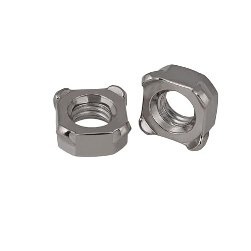 Vierkantmuttern, Gewindevierkantmuttern, 304 Edelstahl Vierkantschweißmutter DIN928 M4 M5 M6 M8 Packung mit 5 10 20 Stück(M4 x 20Pcs) von OXOLAMRIN