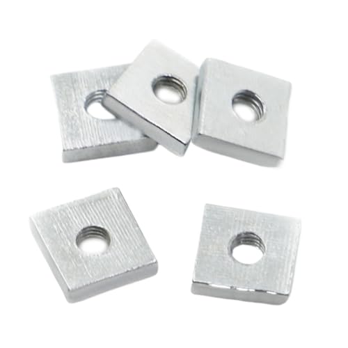 Vierkantmuttern, Gewindevierkantmuttern, 5/10/50 Stück DIN562 M3-M8 Verzinkter weißer Kohlenstoffstahl Quadratische dünne Muttern Mehrere Größen(M5x8x8x3 10pcs) von OXOLAMRIN