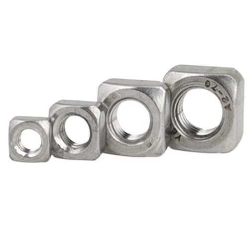 Vierkantmuttern, Gewindevierkantmuttern, DIN557 A2 Edelstahl metrische Vierkantmuttern, mehrere Größen, 5–50 Stück(M3 50pcs) von OXOLAMRIN
