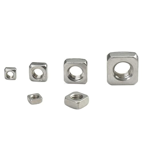 Vierkantmuttern, Gewindevierkantmuttern, DIN557 Vierkantmutter aus Edelstahl M3/M4/M5 304 Edelstahl Packung mit 100/200 Stück(M3 200PCS) von OXOLAMRIN