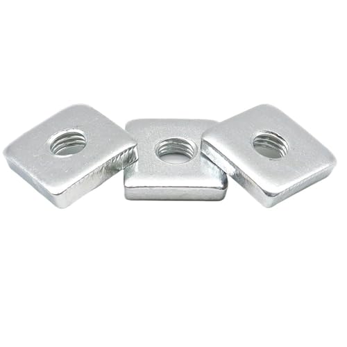 Vierkantmuttern, Gewindevierkantmuttern, Dünne Vierkantmuttern Aluminiumprofil Mehrere Größen Verzinkter Stahl Packung mit 5-40 Stück DIN562(M3-7x7x2 (40pcs)) von OXOLAMRIN