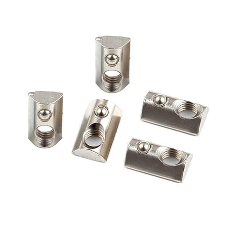 Vierkantmuttern, Gewindevierkantmuttern, Packung mit 50 vernickelten T-Nutmuttern aus Kohlenstoffstahl M3 M4 M5 M6 for 2020 Aluminiumprofil(20-M5) von OXOLAMRIN