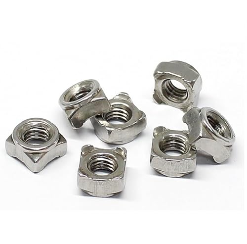 Vierkantmuttern, Gewindevierkantmuttern, Quadratische Schweißmutter GB13680 DIN928 M4 M5 M6 M8 M10 304 Edelstahl Packung mit 20-50(M5 50PCS) von OXOLAMRIN
