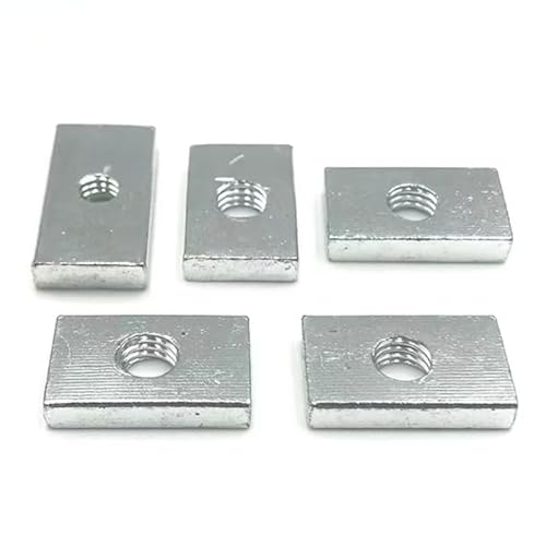 Vierkantmuttern, Gewindevierkantmuttern, Rechteckige Eisenmutter aus Kohlenstoffstahl, verzinkt, M8 M10, mehrere Größen, Packung mit 10 Stück oder 20 Stück(M8x20x13x3.5(20pcs)) von OXOLAMRIN