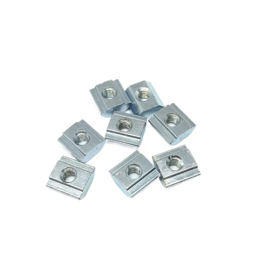 Vierkantmuttern, Gewindevierkantmuttern, T-Gleitmutter for 2020 Aluminiumprofil, Kohlenstoffstahl vernickelt, M3-M6, Packung mit 100 Stück(M4) von OXOLAMRIN