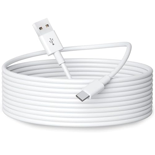 OXZEEWEE 3 m langes USB-C-Stromverlängerungskabel für Sicherheitskameras oder Geräte zu Hause, langlebiges Lade- und Datensynchronisierungskabel von USB A auf TYP C, weiß von OXZEEWEE