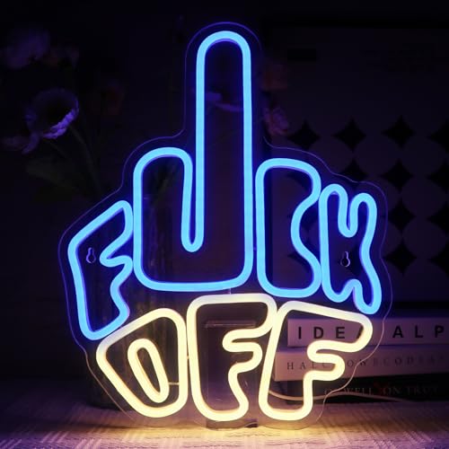 OYCGZV Briefe Geste Neon Schild Blau Weiß Led Neon Schild Wand Personalisiert Neon Sign USB Led Schild für Party Zimmer Game Zone Deko Besondere Geschenke für Spieler Gamer Jungs Männer Freund von OYCGZV