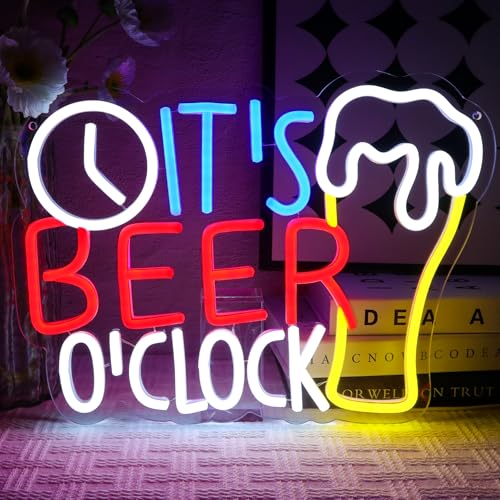 OYCGZV Es ist Bier-Uhr Neon Schild Beer O'Clock Led Neon Schild Wand Bier Bar Neon Sign Trinken Led Schild für Kaffee Cafe Club Store Home Pub Mann Höhle Party Business Stammkneipe Dekorationen OYCGZV Es ist Bier-Uhr Neon Schild Beer O'Clock Led Neon Schild Wand Bier Bar Neon Sign Trinken Led Schild für Kaffee Cafe Club Store Home Pub Mann Höhle Party Business Stammkneipe Dekorationen von OYCGZV