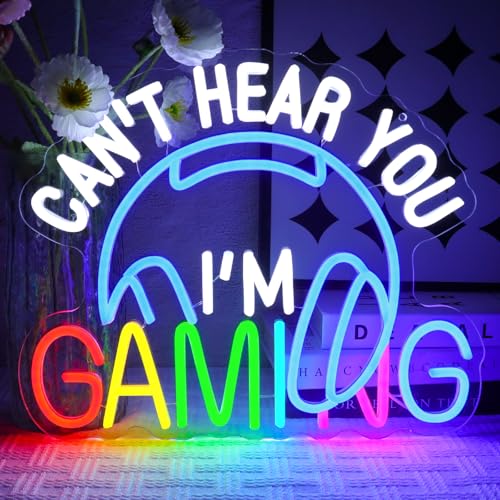 OYCGZV Gaming Neon Schild Kann dich nicht Heizen Ich Spiele Led Neonschild Wand Spiel Neon Sign Game Zone Led Schild für Spielzone Party Zimmer Deko Besondere Geschenke für Gamer Jungs Männer Freund von OYCGZV
