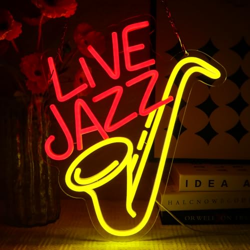 OYCGZV Live Jazz Neon Schild Musik Led Neonschild Wand Jazz Bar Neon Sign USB Led Schild für Bier Bar Musik Studio Büro Garage Schlafzimmer Zimmer Party Laden Geschenk für Freunde OYCGZV Live Jazz Neon Schild Musik Led Neonschild Wand Jazz Bar Neon Sign USB Led Schild für Bier Bar Musik Studio Büro Garage Schlafzimmer Zimmer Party Laden Geschenk für Freunde von OYCGZV