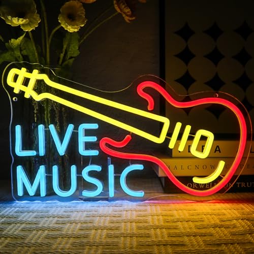 OYCGZV Live Music Neon Schild Buntes Led Neonschild Wand Gitarre Musik Neon Sign USB Led Schild für Bier Bar Rock Musik Studio Büro Garage Schlafzimmer Zimmer Party Laden Geschenk für Freunde OYCGZV Live Music Neon Schild Buntes Led Neonschild Wand Gitarre Musik Neon Sign USB Led Schild für Bier Bar Rock Musik Studio Büro Garage Schlafzimmer Zimmer Party Laden Geschenk für Freunde von OYCGZV