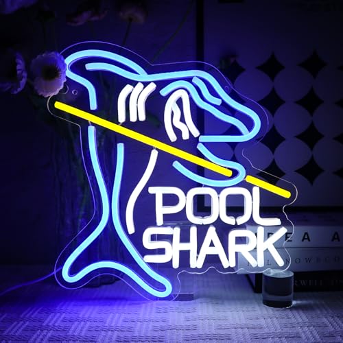OYCGZV Pool Shark Neon Schild Billiards Led Neon Schild Wand Pool-Hai Neon Sign USB Led Schild für Snooker-Club Party Zimmer Game Zone Deko Geschenke Für Billard-Liebhaber Pool-Nacht OYCGZV Pool Shark Neon Schild Billiards Led Neon Schild Wand Pool-Hai Neon Sign USB Led Schild für Snooker-Club Party Zimmer Game Zone Deko Geschenke Für Billard-Liebhaber Pool-Nacht von OYCGZV
