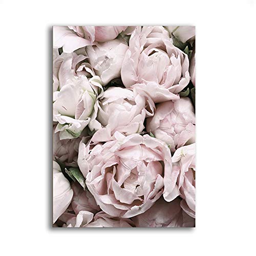 OYFFL Rosa Blumen malen Bilder Nordic Home Decor Ölgemälde Poster und Drucke Wohnzimmer Home Decor Leinwand Wandkunst (30 * 40cm Ungerahmt,13) von OYFFL