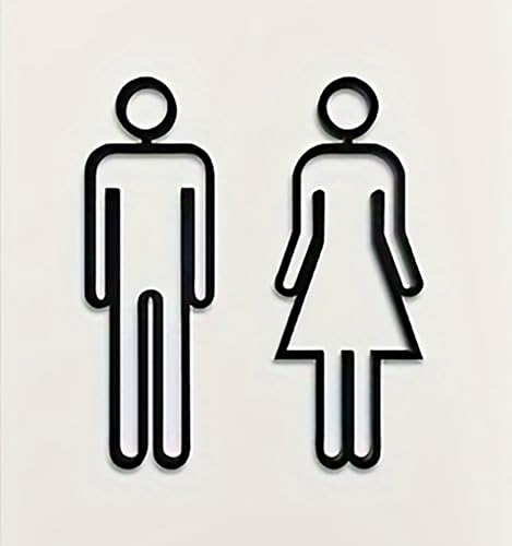 OYIWINMI WC Schild Acryl Schwarz Selbstklebend Toilettenschild Gäste WC Männer Frauen Symbol Piktogramm Badezimmer Toilette Türschild von OYIWINMI