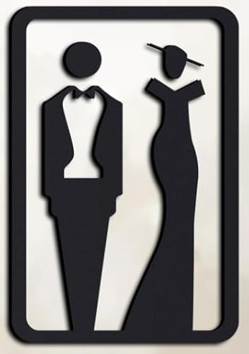 OYIWINMI wc schild selbstklebend OYIWINMI 3D Männer Frauen Symbol Toilettenschild Acryl Modisch Stylish Bad WC Schild Türaufkleber Damen Herren von OYIWINMI